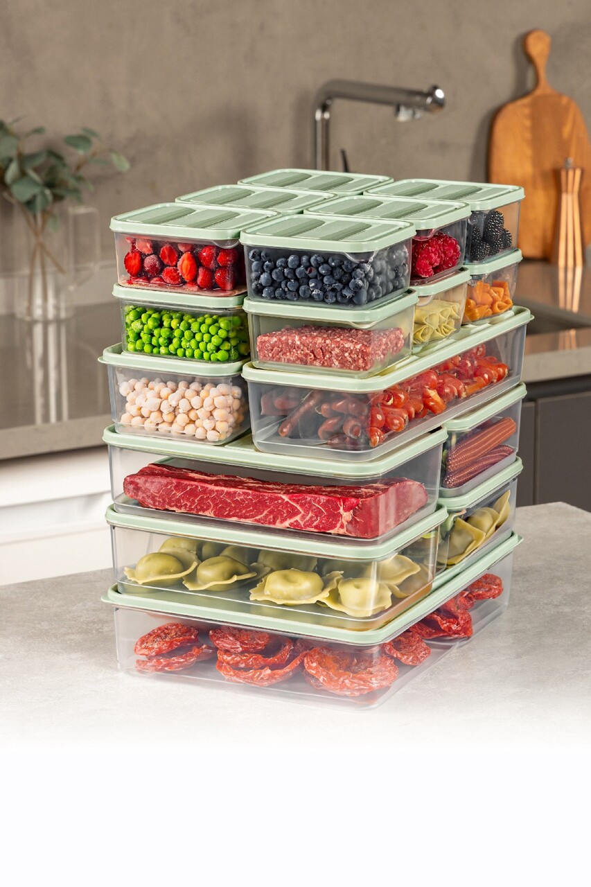 Set recipiente depozitare, Hermia, 964FRM5728, Dimensiune: 23 x 15 x 7 cm / 1750 ml (4 bucăți), Verde menta - imagine 4